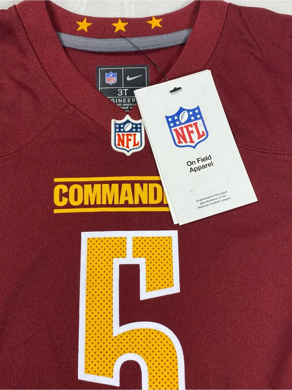 Nike Jayden Daniels #5 Washington Commanders Youth 3T Jersey NWT NFL On-Field